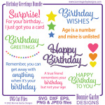Birthday Greetings SVG/Clip Art Bundle